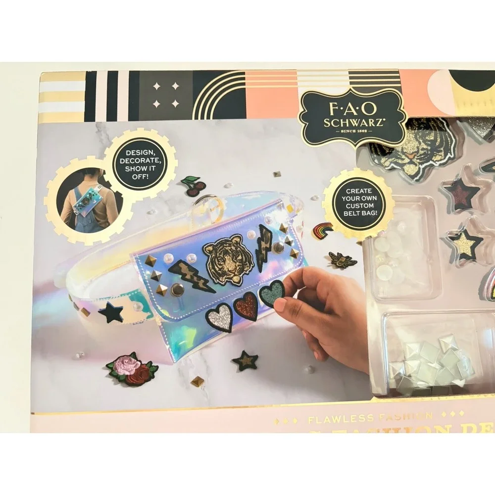 Girls Design Kit FAO Schwarz DIY Belt Bag Fashion Designer Crafts